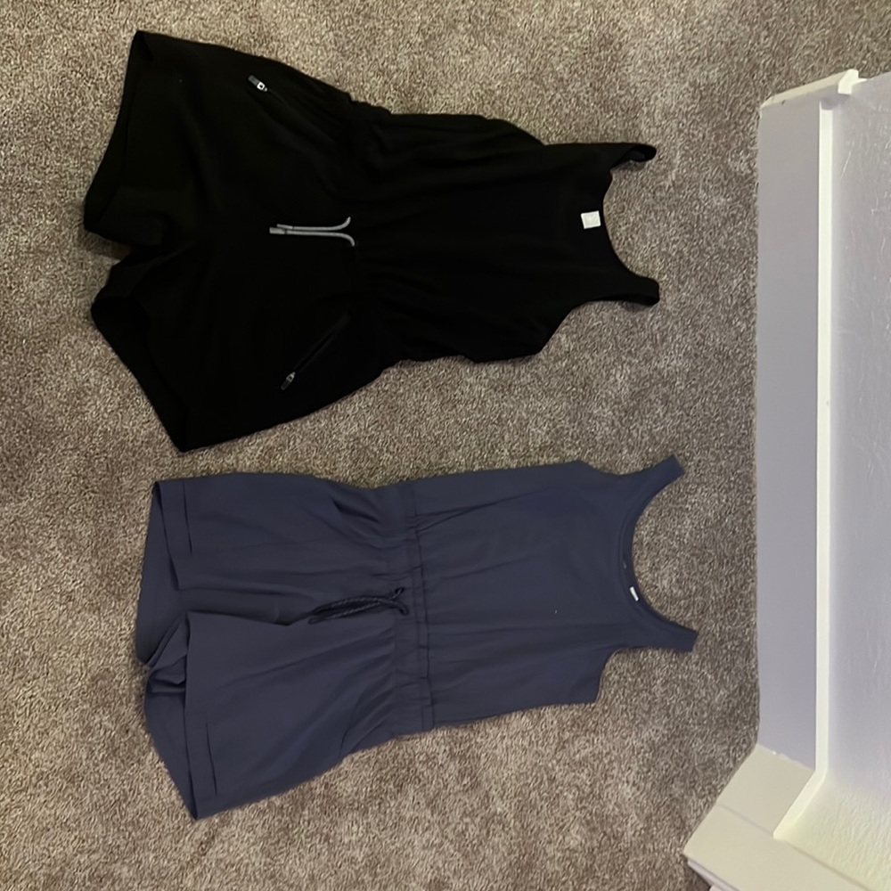 Black and Navy Romper Set